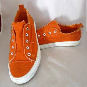 Corkys Babalu orange slip on sneakers 9 no lace
